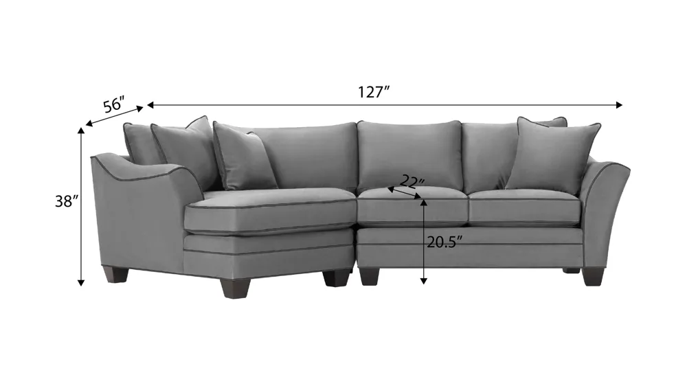 Foresthill 2-pc. Left Hand Cuddler Sectional Sofa Dimensions