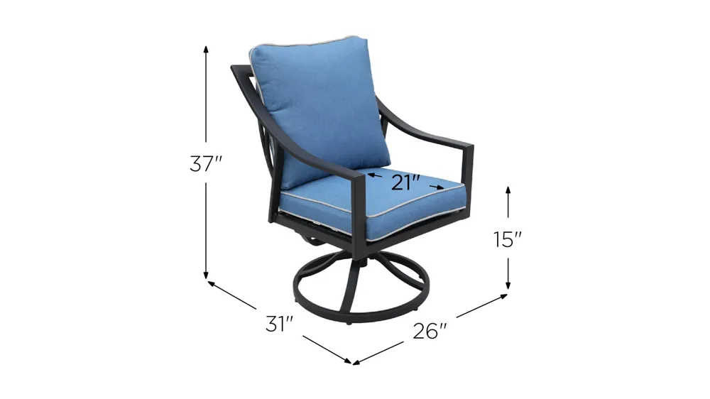 Genoa Outdoor Dining Swivel Chair - Set of 2 Dimensions