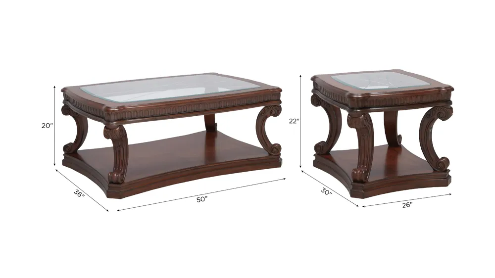 Palazzo 3-pc. Occasional Table Set Dimensions