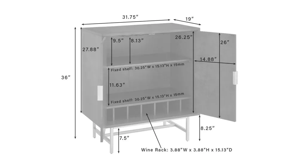 Blair Bar Cabinet Dimensions