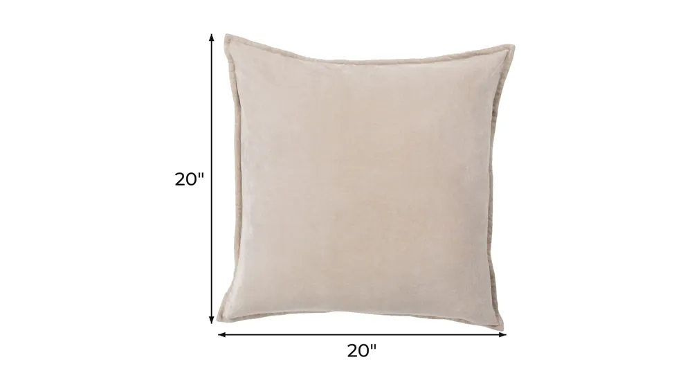 Cotton Velvet 20" Down Throw Pillow Dimensions