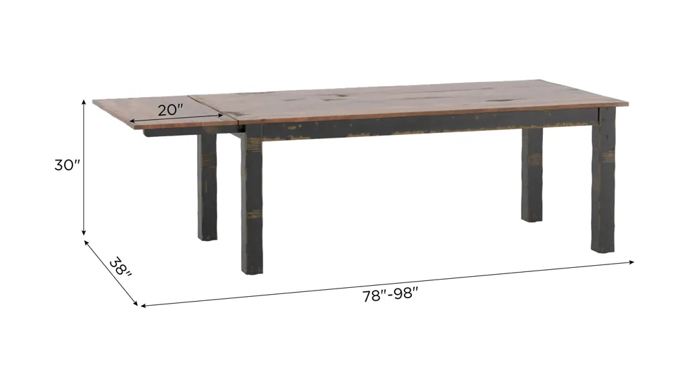 Champlain Dining Table w/ Leaf Dimensions