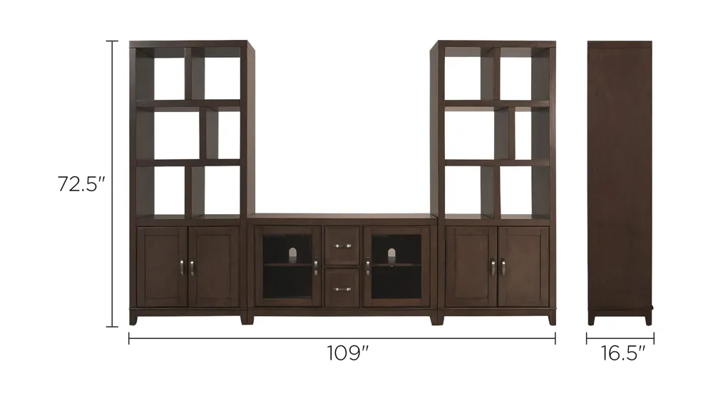 Granthom 3-pc. Wall Unit w/ 48" TV Console Dimensions