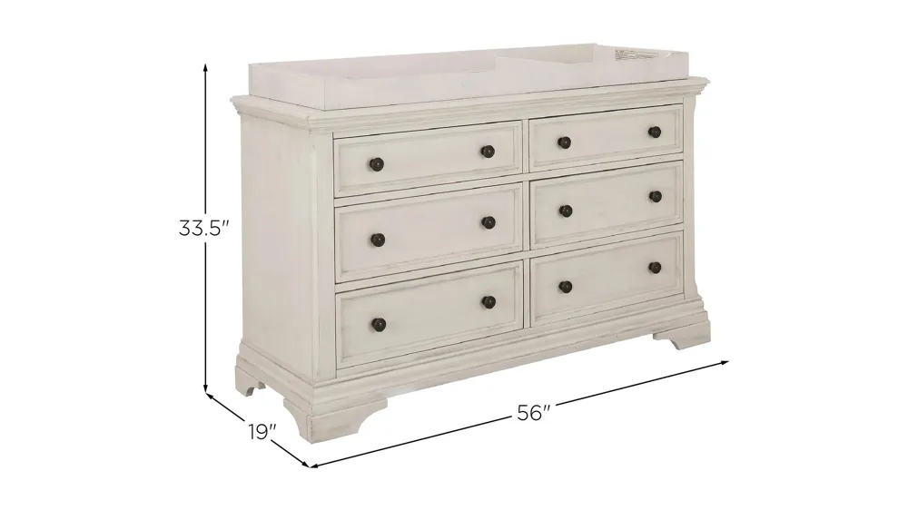 Bella Dresser with Changing Tray Dimensions