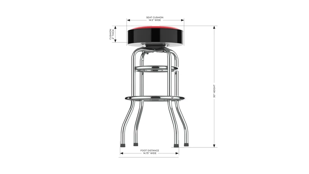 NHL Backless Swivel Bar Stool Dimensions