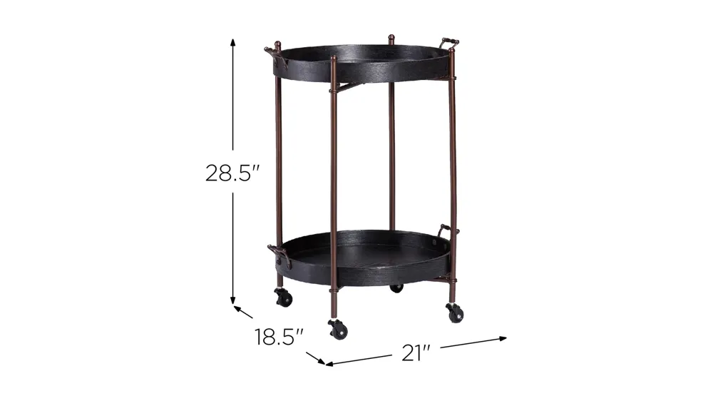Pinkerton Two-Tier Round Butler Table Dimensions