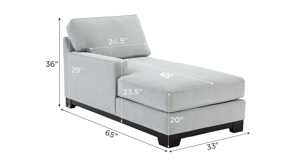 Arlo Left Arm Facing Chaise Dimensions