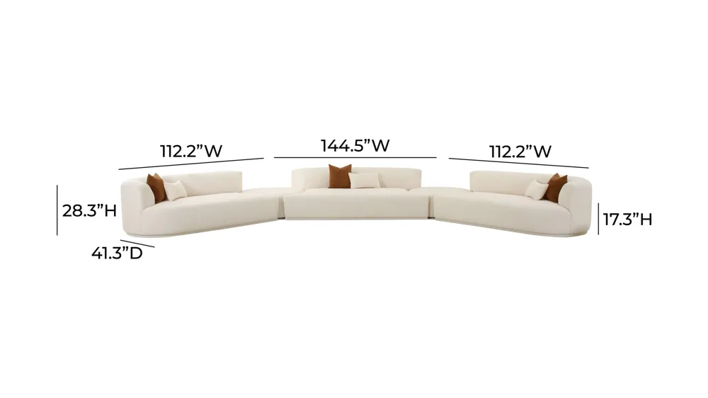 Fickle 5pc. Modular Sectional Dimensions