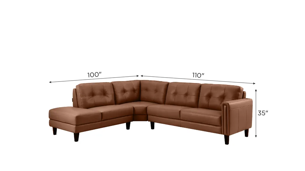 Salerno 3-pc. Sectional Dimensions