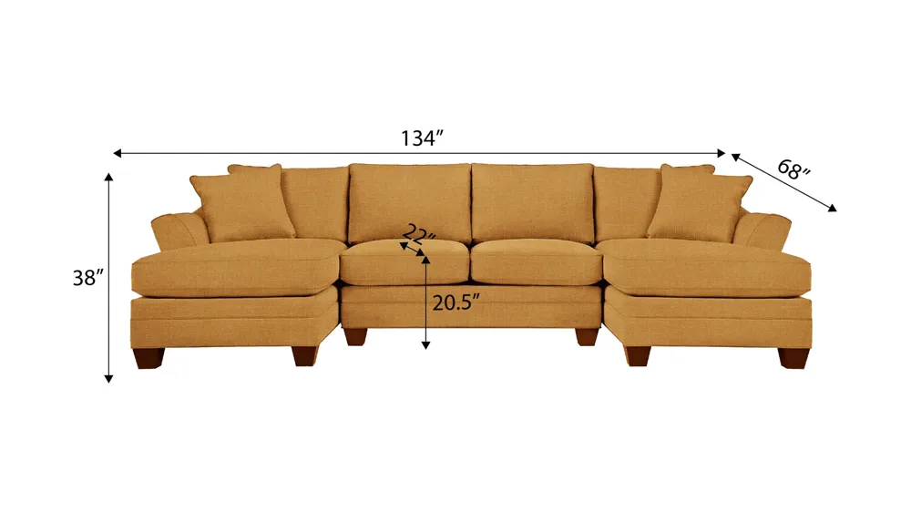 Foresthill 3-pc. Symmetrical Chaise Sectional Sofa Dimensions
