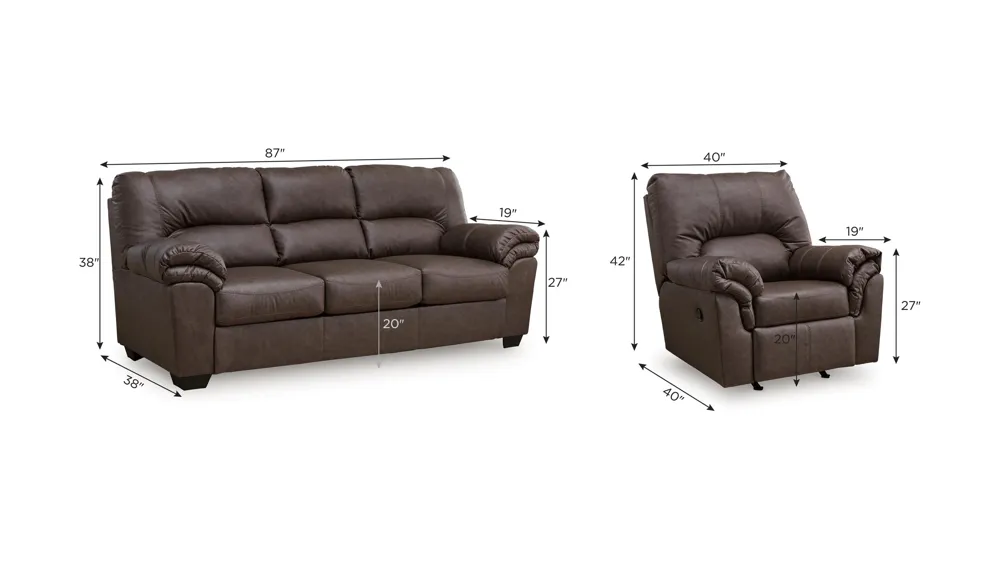 Livingstone Living Room Set Dimensions