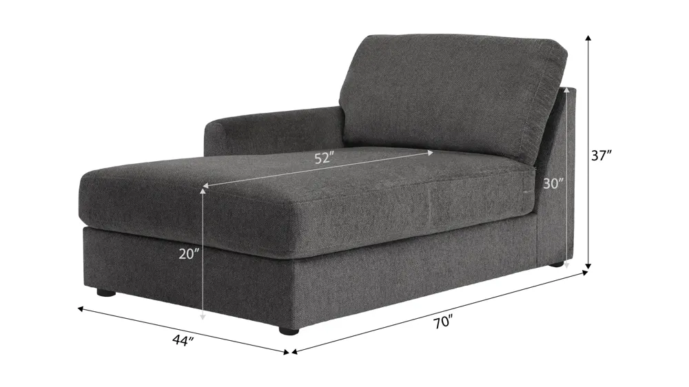 Tessa Left Arm Facing Chaise Dimensions