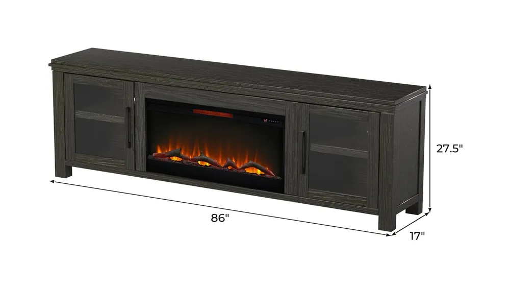 Tybee 86" Fireplace Console Dimensions