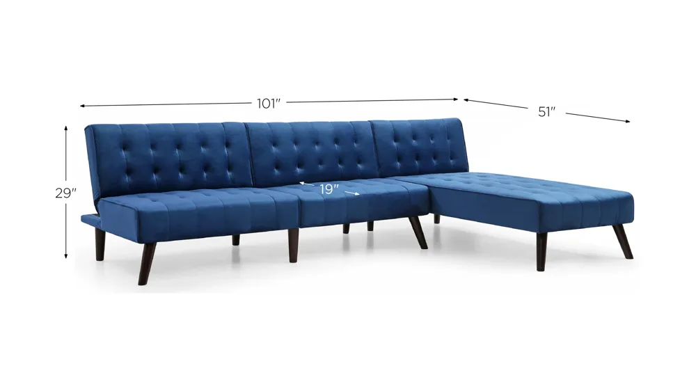 Tahoe 2-pc. Reversible Klik Klak Sofa with Chaise Dimensions