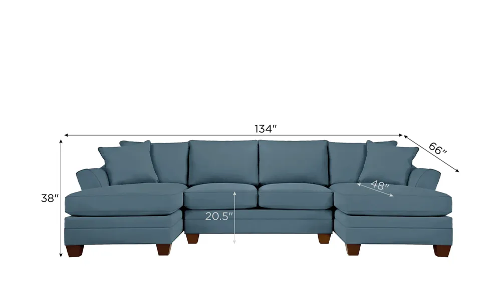 Foresthill 3-pc. Symmetrical Chaise Sectional Sofa Dimensions