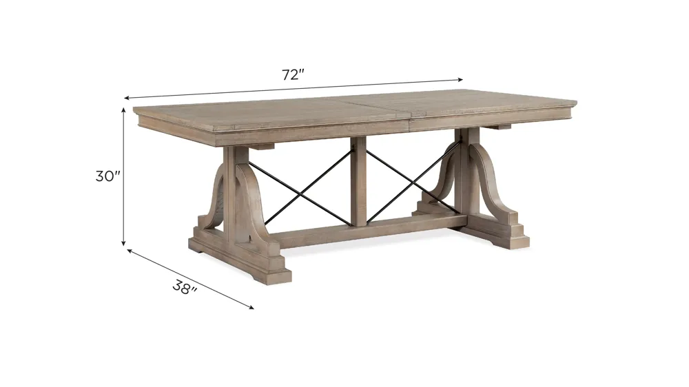 Ivy Ridge Trestle Dining Table Dimensions