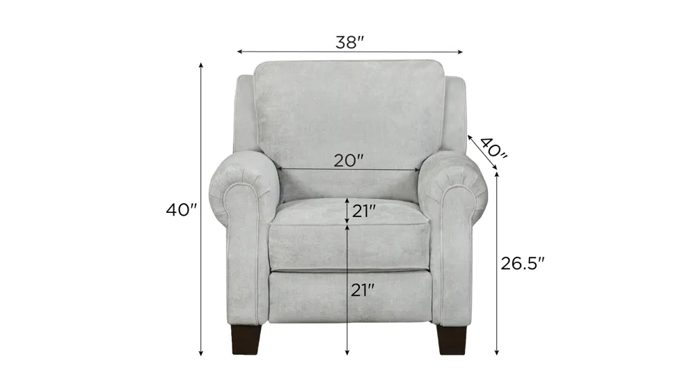 New Garden Dual Power Hi-Leg Recliner Dimensions