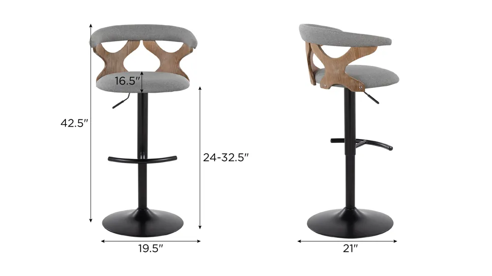 Gardenia Adjustable Barstool - Set of 2 Dimensions