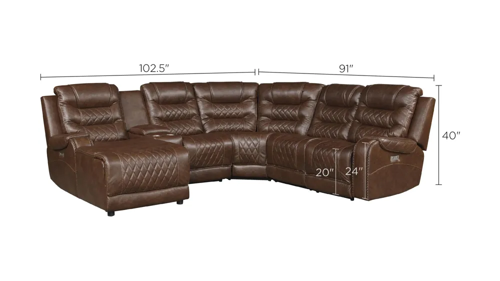 Greenway 6-pc. Modular Power Reclining Sectional Sofa W/ Chaise Dimensions