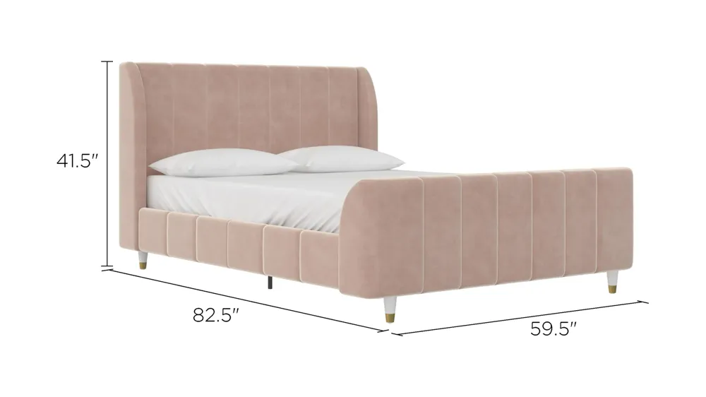 Little Seeds Valentina Upholstered Bed Dimensions