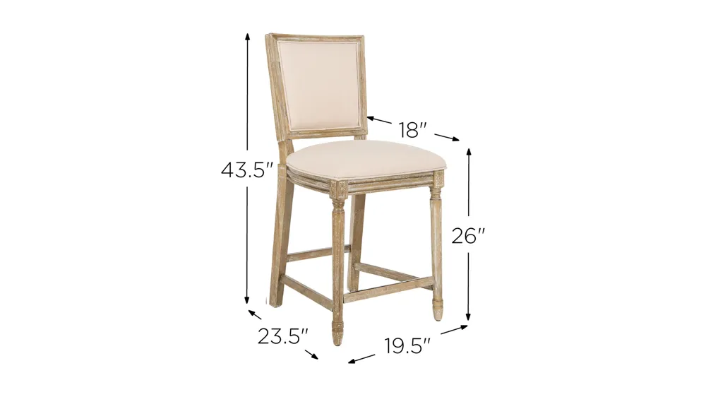 Buchanan Rectangular Counter Stool - Set of 2 Dimensions
