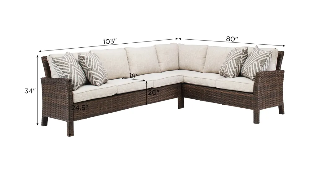 Marin 2-pc. Outdoor Sectional Dimensions