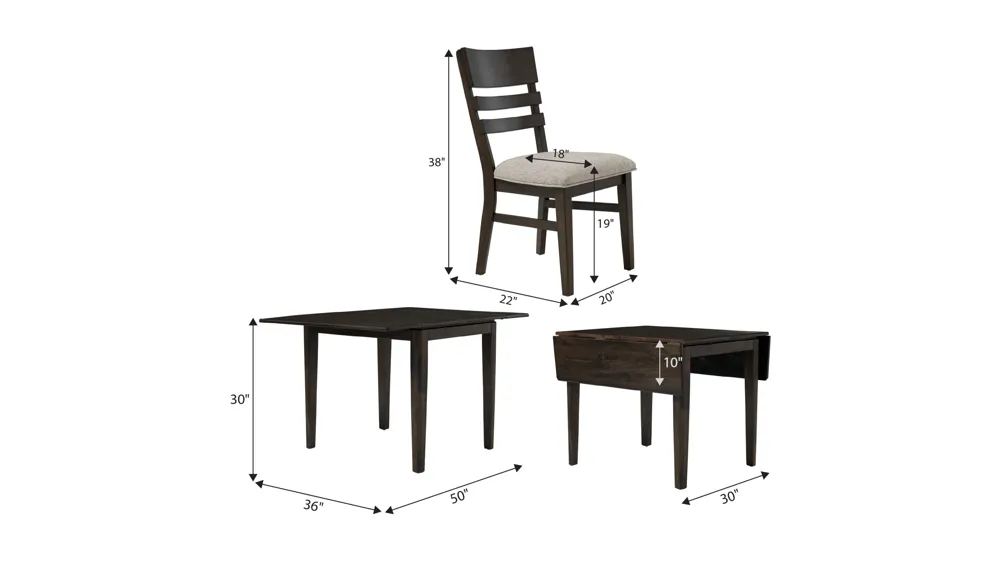 Ezra 5-pc. Dining Set Dimensions