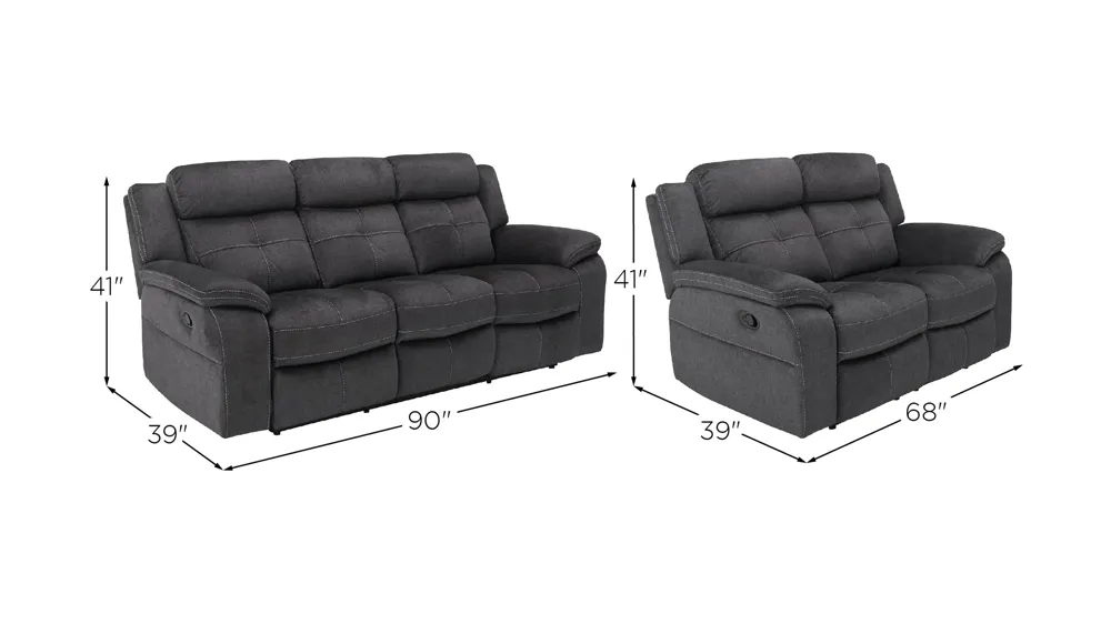Lugano Living Room Set Dimensions