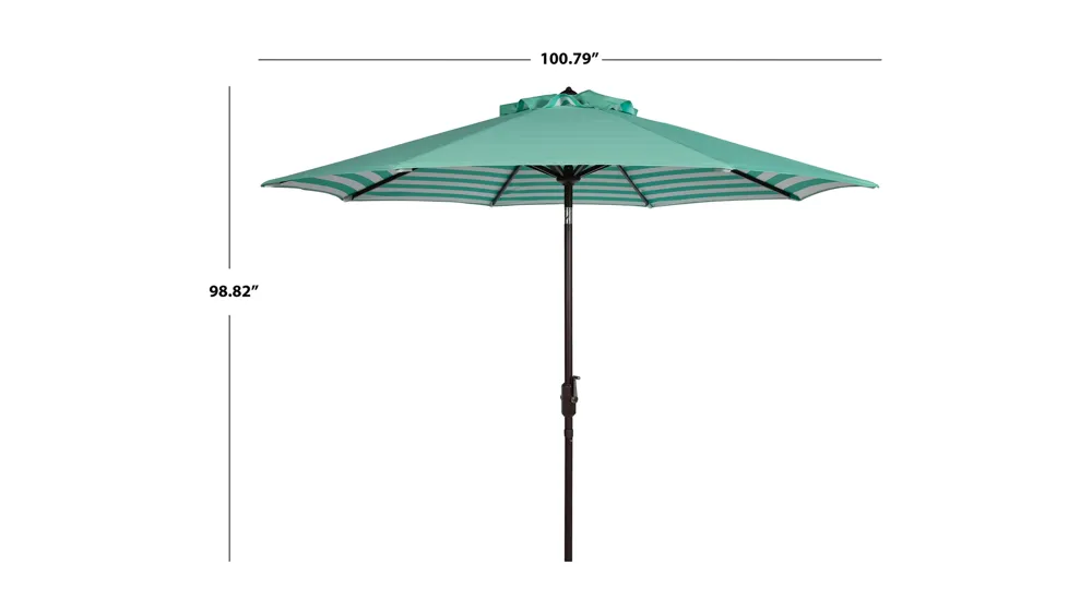 Shay Striped Crank Outdoor Auto-Tilt Umbrella Dimensions