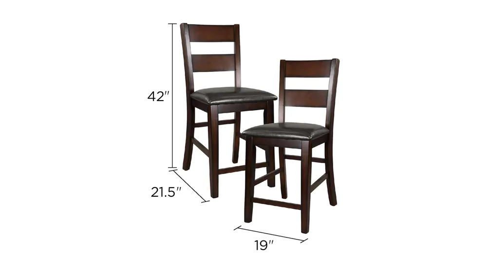 Flannigan Counter Height Dining Chair (Set of 2) Dimensions