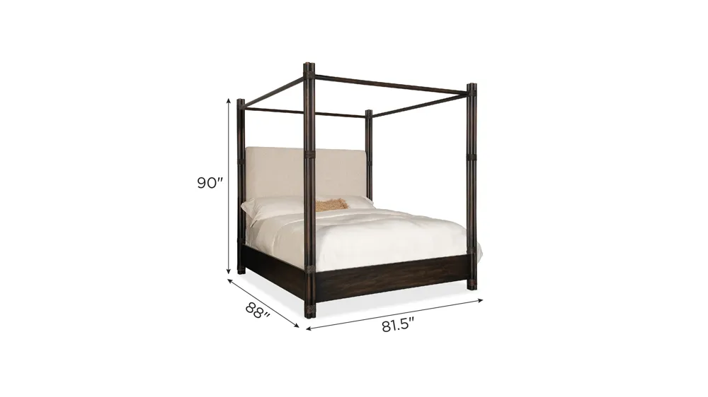 Retreat Pole Rattan Poster Bed w/Canopy Dimensions
