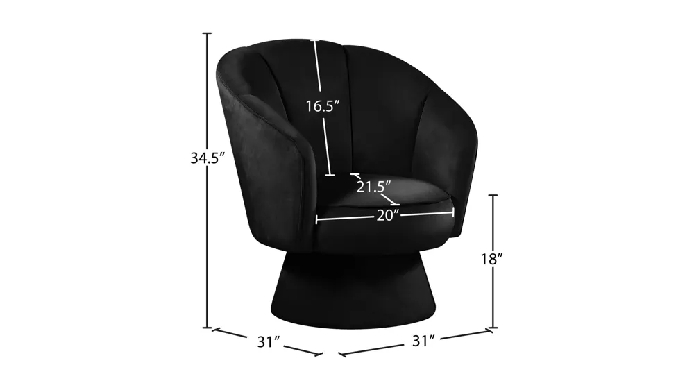 Swanson Velvet Accent Chair Dimensions