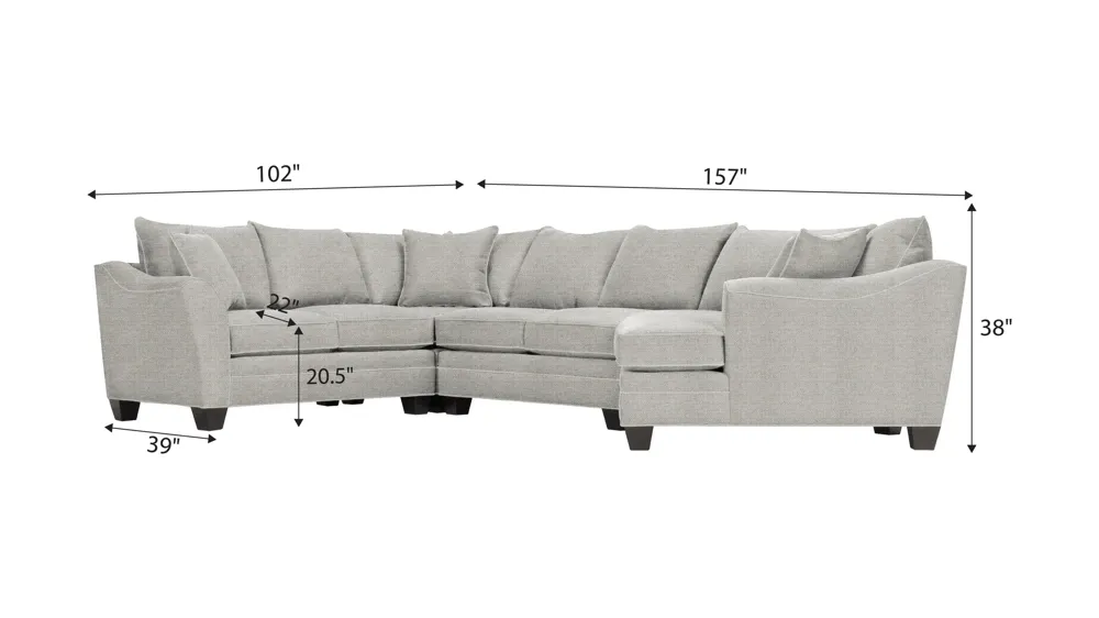 Foresthill 4-pc. Right Hand Cuddler with Loveseat Sectional Sofa Dimensions