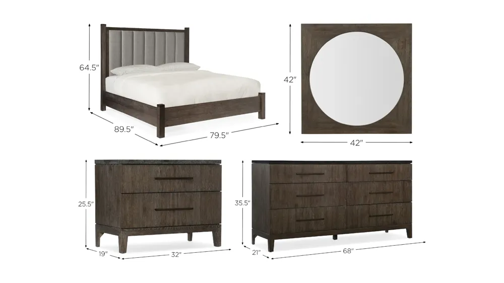 Miramar 4-pc. Poster Bedroom Set w/ Short Posts Dimensions