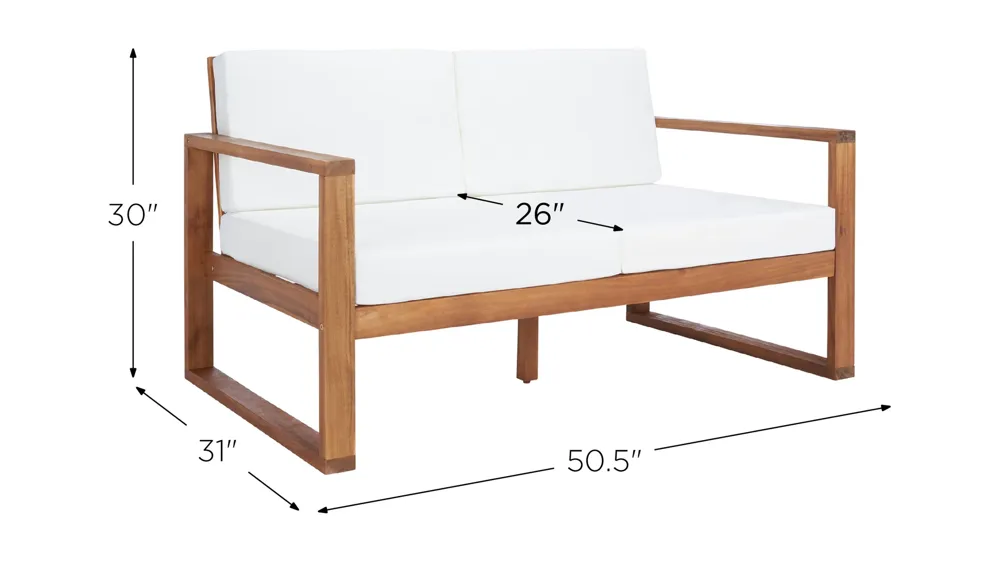 Emiko Outdoor Loveseat Dimensions