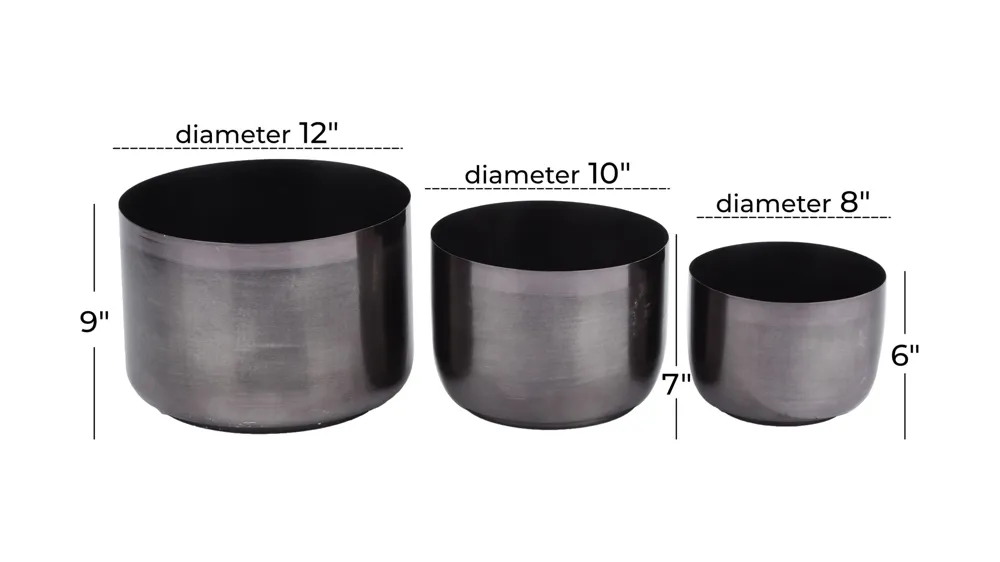 CosmoLiving Sleuther Planter Set of 3 Dimensions
