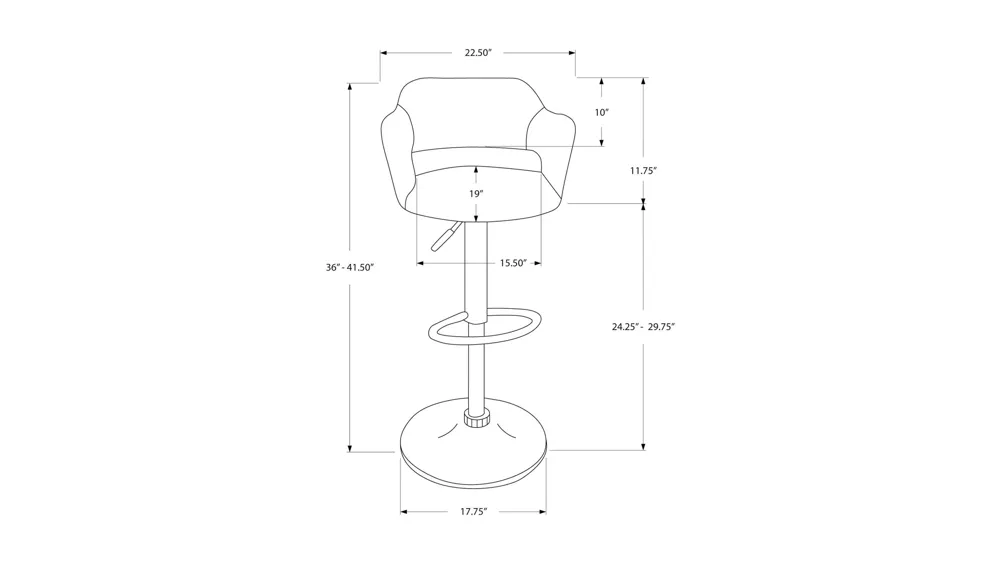Airmont Adjustable Bar Stool Dimensions