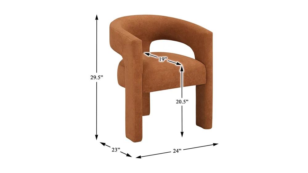 Charlotte Upholstered Arm Chair Dimensions