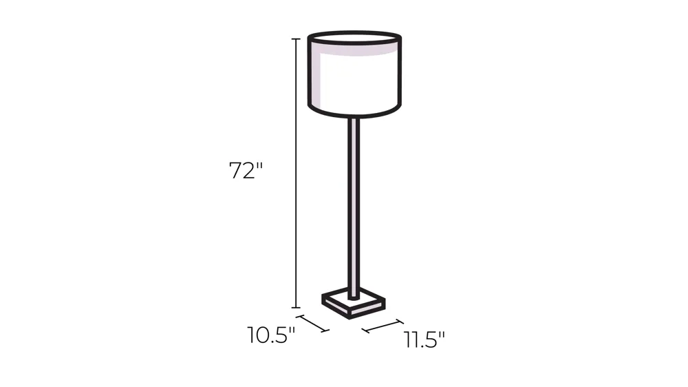 Murray Three Drawer Shelf Lamp Dimensions