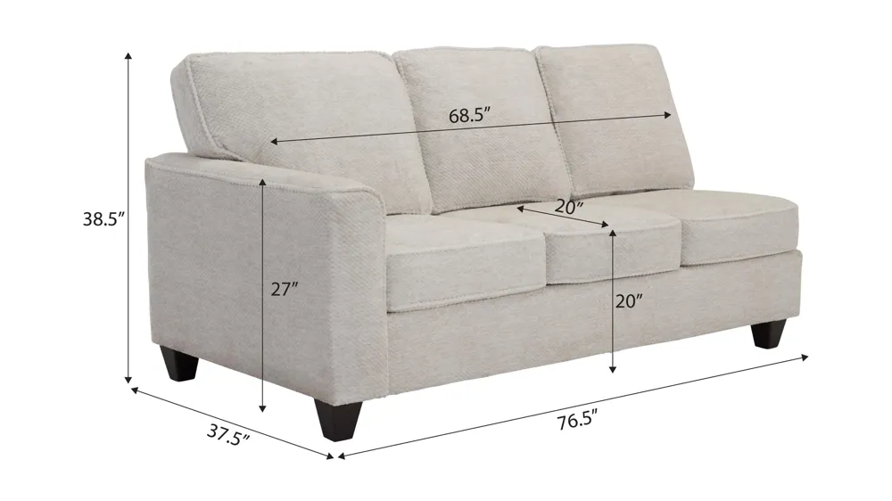 Dune Left Arm Facing Sofa Dimensions