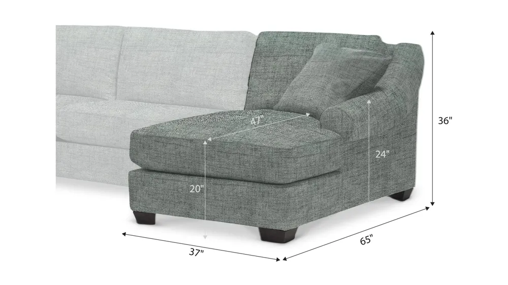 Thatcher Right Arm Facing Chaise Dimensions