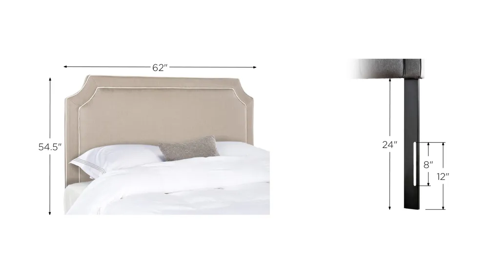 Dane Piping Upholstered Headboard Dimensions