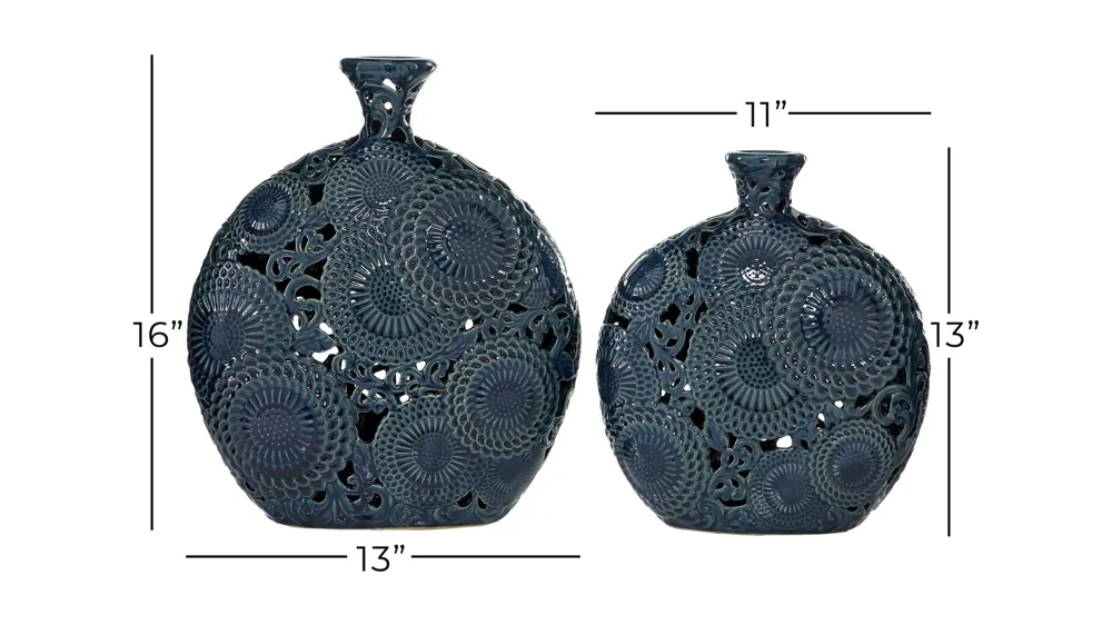 Ivy Collection Spiegel Vase Set of 2 Dimensions