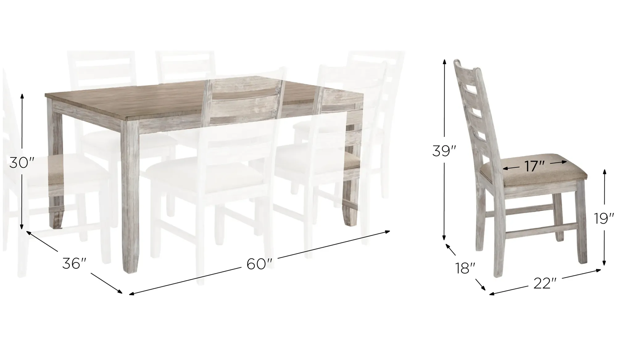 Jonette Dining Table Set - Set of 7