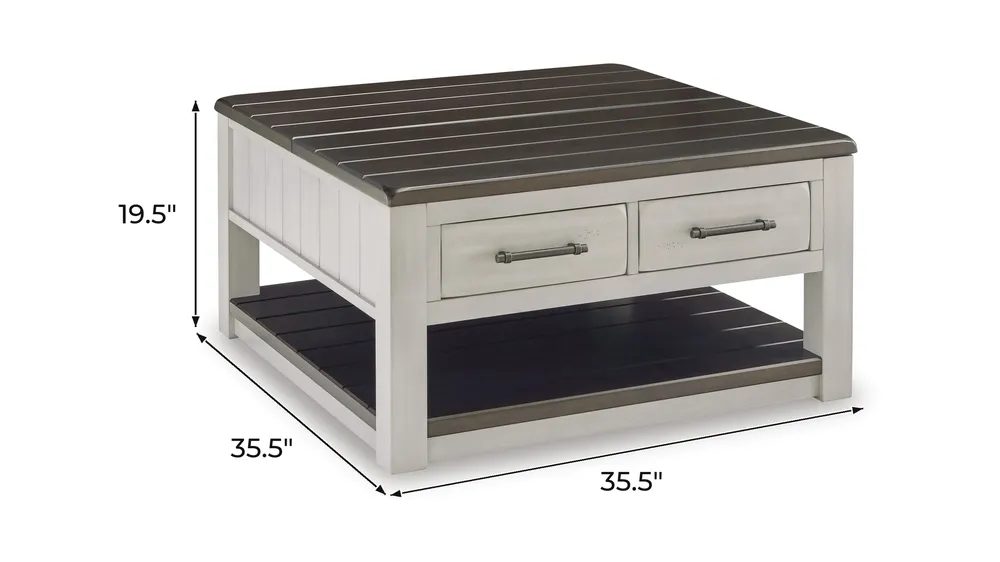 Darborn Lift-Top Coffee Table Dimensions