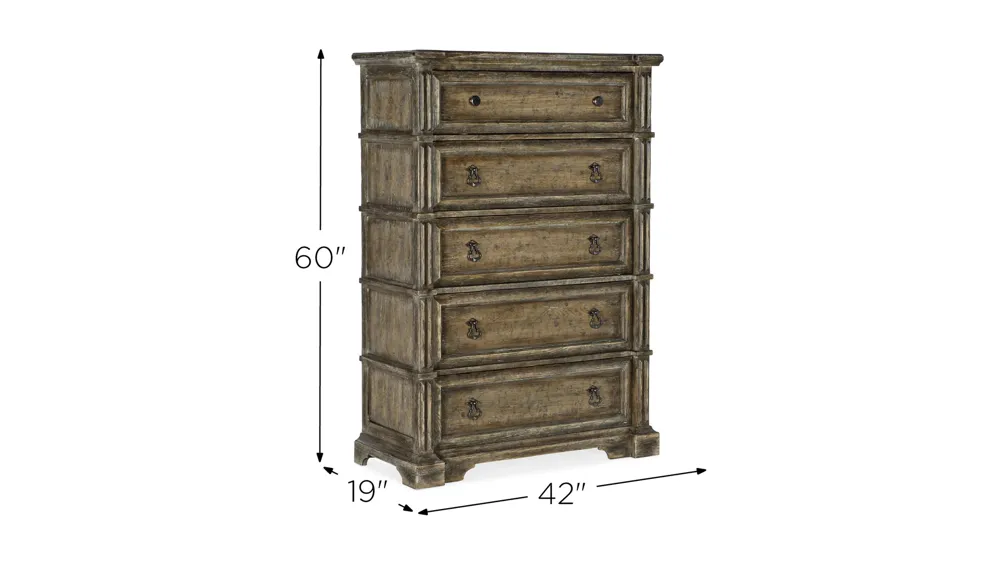 La Grange Five Drawer Chest Dimensions