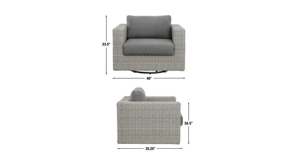 Blakley Outdoor Swivel Chair Dimensions