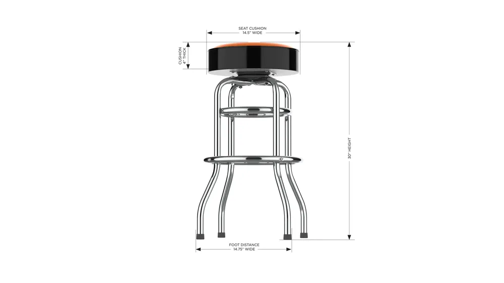 NHL Backless Swivel Bar Stool Dimensions