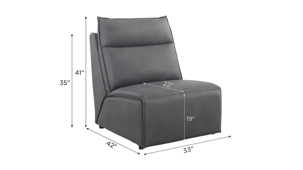 ModularTwo Armless Chair Dimensions