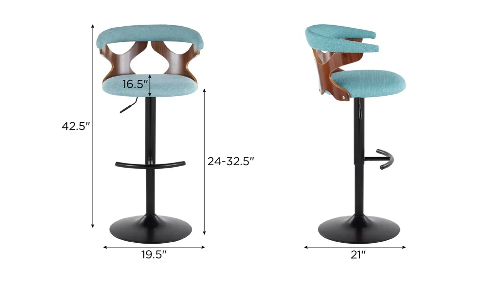 Gardenia Adjustable Barstool - Set of 2 Dimensions